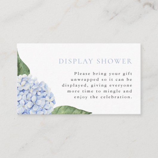 Display Shower, Print, Blue Hydrangea Begleitkarte (Vorderseite)