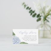 Display Shower, Script, Blue Hydrangea Begleitkarte (Stehend Vorderseite)