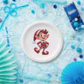 Disposable plate with a picture of elf pappteller (Party)