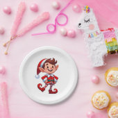 Disposable plate with a picture of elf pappteller (Party)