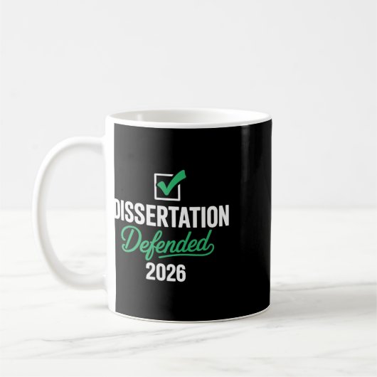 Dissertation 2026 für PhD Edd Doktortitel verteidi Kaffeetasse (Links)