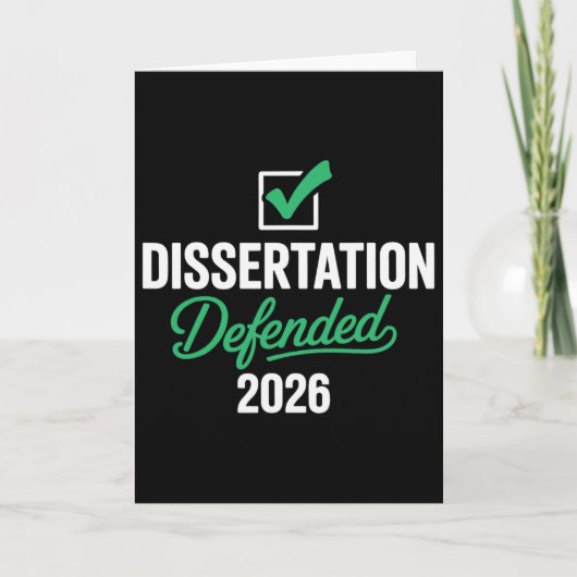 Dissertation 2026 Für Phd Edd Doktortitel verteidi Karte (Vorderseite)