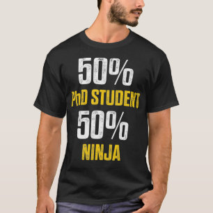 Dissertation Doktortitel halbe Ninja Doktorat Grad T-Shirt