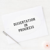 Dissertation im Gange Ovaler Aufkleber (Umschlag)