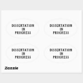 Dissertation im Gange Ovaler Aufkleber (Blatt)