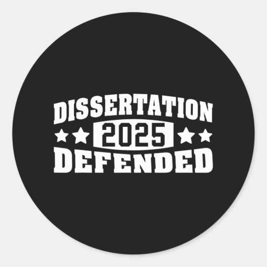 Dissertation verteidigt 2025 Phd Edd Doctorate Gra Runder Aufkleber (Vorderseite)