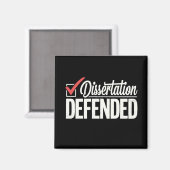 Dissertation verteidigt PhD Absolvent Abschluss Magnet (Vorderseite/Rückseite)