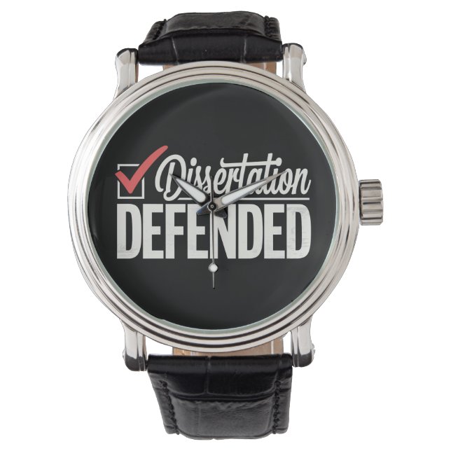 Dissertation verteidigter Doktortitel Abschluss Armbanduhr (Vorderseite)