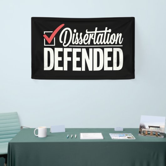 Dissertation verteidigter Doktortitel Abschluss Banner (Messeveranstaltung)