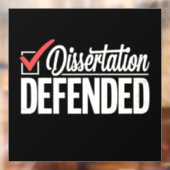 Dissertation verteidigter Doktortitel Abschluss Fensteraufkleber (Blatt 2)