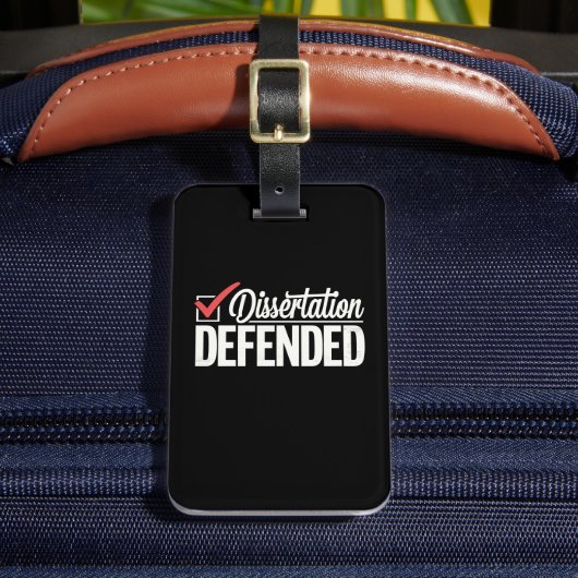 Dissertation verteidigter Doktortitel Abschluss Gepäckanhänger (Vorderseite Insitu 2)