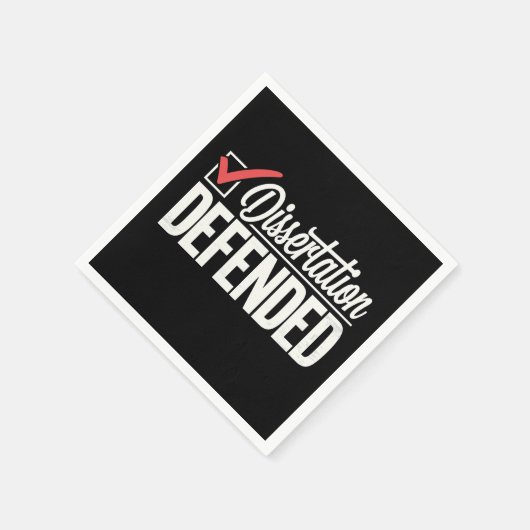 Dissertation verteidigter Doktortitel Abschluss Serviette (Ecke)