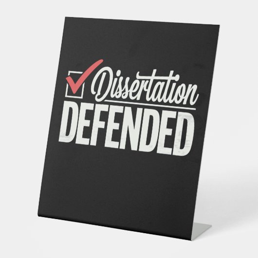 Dissertation verteidigter Doktortitel Abschluss Sockelschild (Vorderseite)