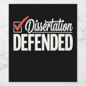 Dissertation verteidigter Doktortitel Abschluss Weinetikett (Einzelnes Label)