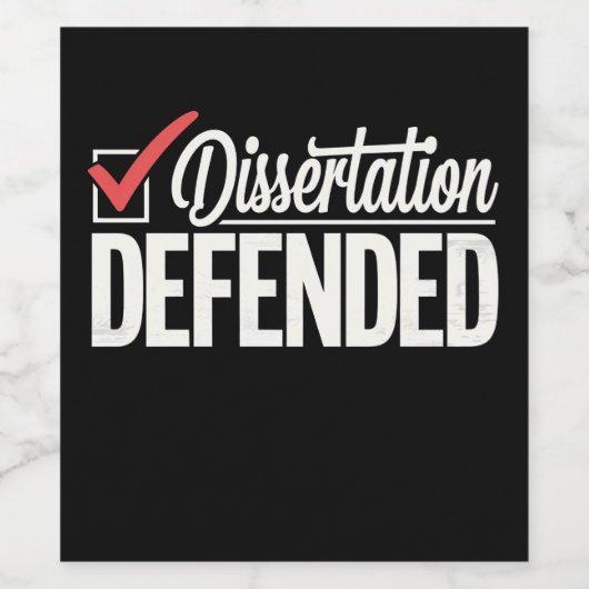 Dissertation verteidigter Doktortitel Abschluss Weinetikett (Einzelnes Label)
