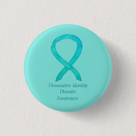 Dissoziative Identitätsstörung Aquamarines Bewusst Button (Vorderseite)