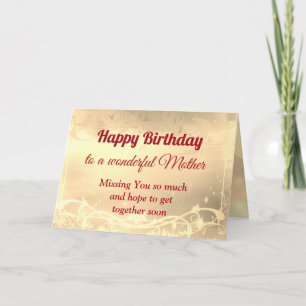 Distance Happy Birthday Mother Card Karte
