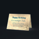 Distance Happy Birthday Sister Card Karte<br><div class="desc">Luxus Gold Distance Happy Geburtstag Schwester personalisiert Grußkarte.</div>