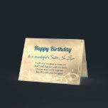 Distance Happy Birthday Sister In Law Card Karte<br><div class="desc">Luxury Gold Distance Happy Birthday Sister In Law personalised Greeting Card.</div>
