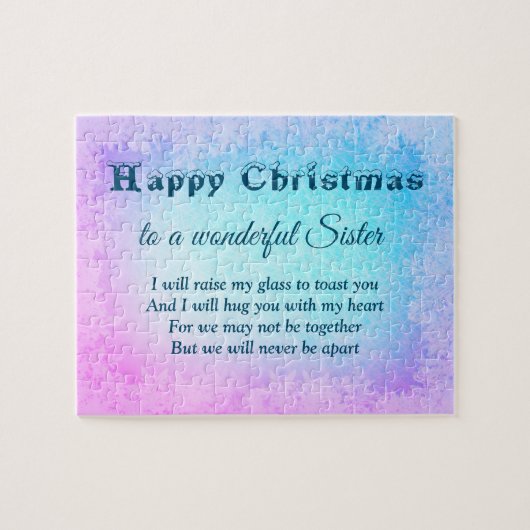 Distance Happy Christmas Sister Puzzle (Horizontal)