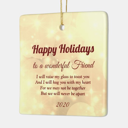 Distance Happy Holidays Friend Keramik Ornament (Links)