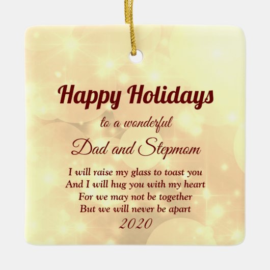 Distance Happy Holidays Vater und Stepama Keramikornament (Vorderseite)