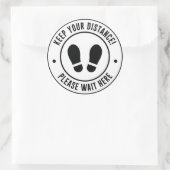 Distanz behalten runder aufkleber (Tasche)
