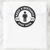 Distanz behalten runder aufkleber (Tasche)