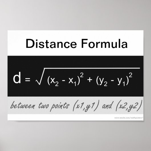 Distanz Formel Math Poster (Vorne)