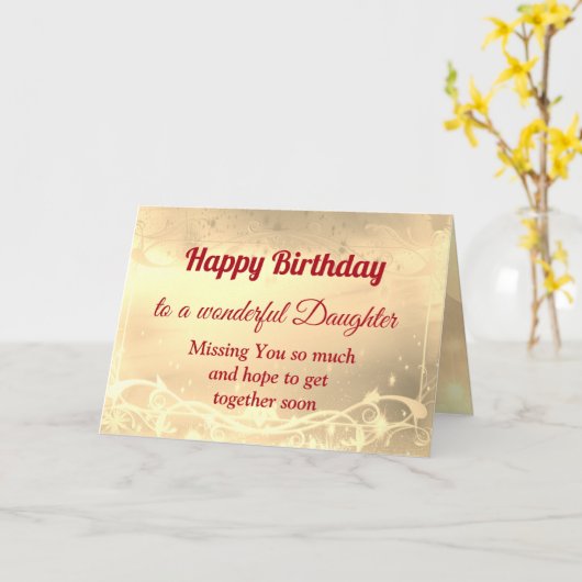 Distanz Happy Birthday Daughter Card Karte (Gelbe Blume)