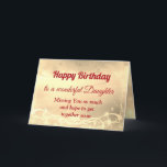 Distanz Happy Birthday Daughter Card Karte<br><div class="desc">Luxuriöse Gold Distance Happy Birthday Tochter personalisiert Grußkarte.</div>