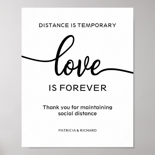 Distanz ist temporäre Liebe ist Forever Sign Poster (Vorne)