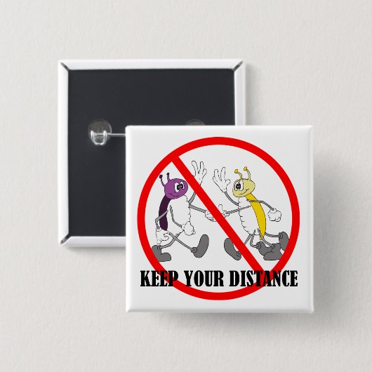 Distanzierendes Covid-19 Coronavirus Button (Vorne & Hinten)