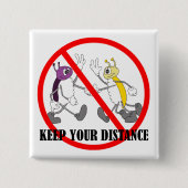 Distanzierendes Covid-19 Coronavirus Button (Vorderseite)
