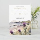 Distel-Aquarell-Einladung Einladung (Stehend Vorderseite)