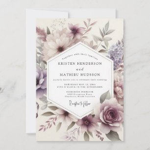 Distel-Aquarell-Flora-Hochzeit Einladung