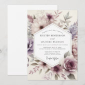 Distel-Aquarell-Flora-Hochzeit Einladung (Vorne/Hinten)