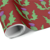 Distel (auf Rot) Geschenkpapier (Rolleneckpunkt)