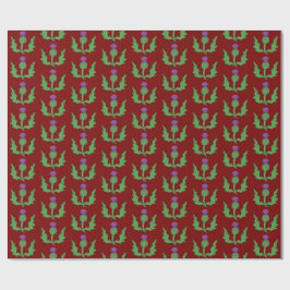 Distel (auf Rot) Geschenkpapier