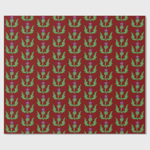 Distel (auf Rot) Geschenkpapier