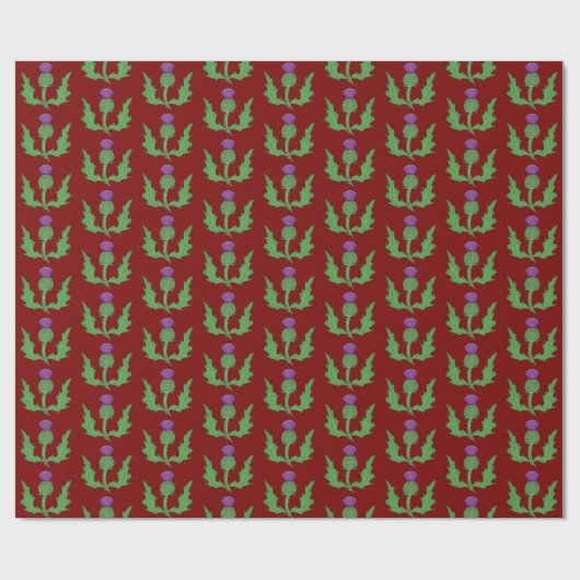 Distel (auf Rot) Geschenkpapier (Flach)