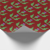 Distel (auf Rot) Geschenkpapier (Ecke)