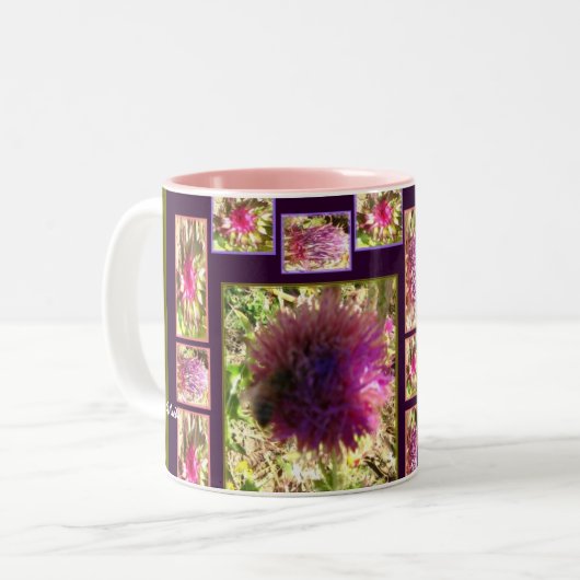 Distel-Bienen-Tasse Zweifarbige Tasse (Vorderseite Links)