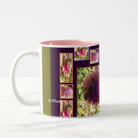 Distel-Bienen-Tasse Zweifarbige Tasse (Links)