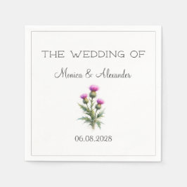 Distel Blumen Schottische Aquarell Hochzeitsfeier Serviette