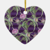 Distel-Blumen Watercolormuster Keramik Ornament (Vorne)