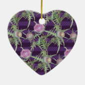 Distel-Blumen Watercolormuster Keramik Ornament (Hinten)