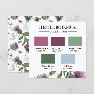 Distel Botanische Farbpalette Karte