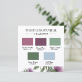 Distel Botanische Farbpalette Karte (Stehend Vorderseite)