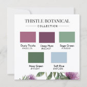 Distel Botanische Farbpalette Karte (Vorderseite)